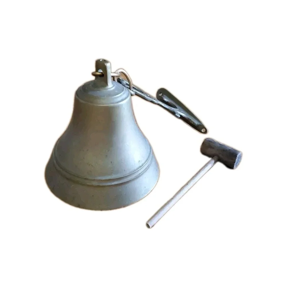 Vintage Solid Brass Hanging Bell with‎ Mallet
